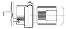 Flange-mounted Helical gear units with solid shaft