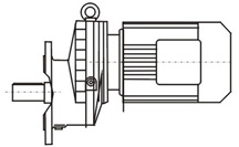 Flange-mounted single-stage helical gear units with solid shaft	