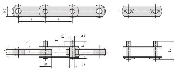 Conveyor chains with extended pins