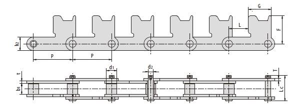 Conveyor chains with attachments-2