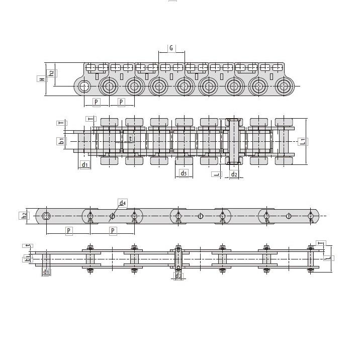 Conveyor Chains For Fibreboard Equipment P40 P100F270GK P100F178