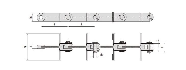 Scraper Conveyor Chains MCL267-150-T MR112F21-B-100