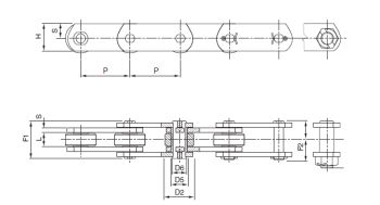 Conveyor Chain MT/ME Series Deep Link ME 20 ME 28 ME 40 ME 56 ME 80