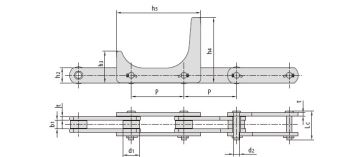 Conveyor Chains For Steel Mill P125F51 P125F56 P100F254 P100F341