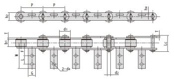 Tobacco Conveyor Chains P76.2F30 P50F46