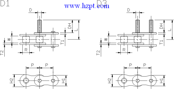 Chain,Chains,Attachment Chains, ISO B D1&D3  Attachments 06B,08B,10B,12B,16B,20B,24B