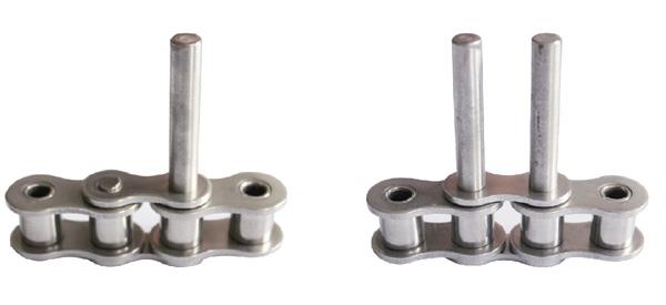 Stainless steel short pitch conveyor chain with extended pin