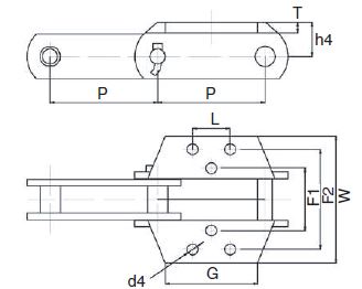 Engineered Steel Bush Chains Attachments K44