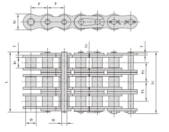 Heavy Duty Series Triplex roller chains