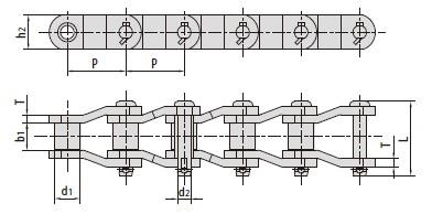 Heavy duty cranked-link transmission chains