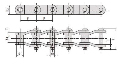 Heavy duty cranked-link transmission chains