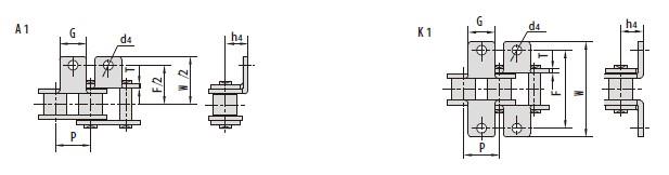 Short pitch conveyor chain attachments