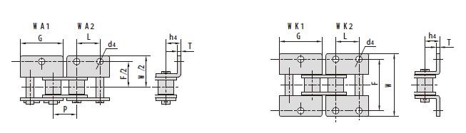 Short pitch conveyor chain attachments