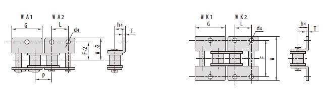 Short pitch conveyor chain attachments