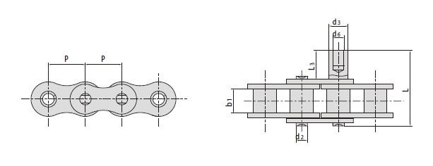 Conveyor chains with special extended pins-2