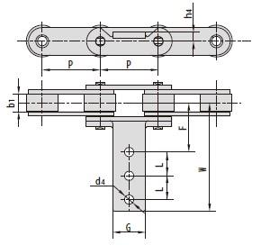 Double pitch conveyor chains with special attachments-2