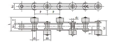 Conveyor chains with outboard rollers-2