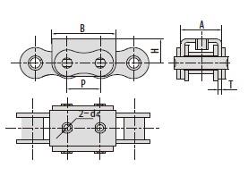 Roller chains with U type attachments-1