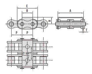 Roller chains with U type attachments-3