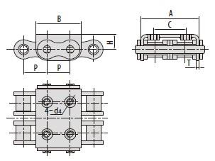 Roller chains with U type attachments-4