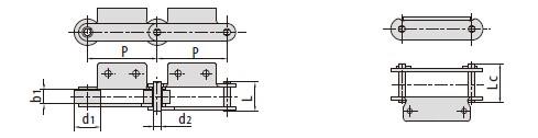 Conveyor chains with attachments