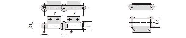 Conveyor chains with attachments