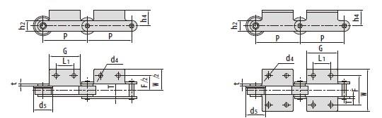 Conveyor chains with attachments