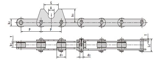 Conveyor chains with attachments-2