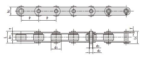 Hollow pin conveyor chains