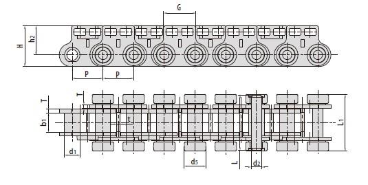 Conveyor chains for fibreboard equipment-1