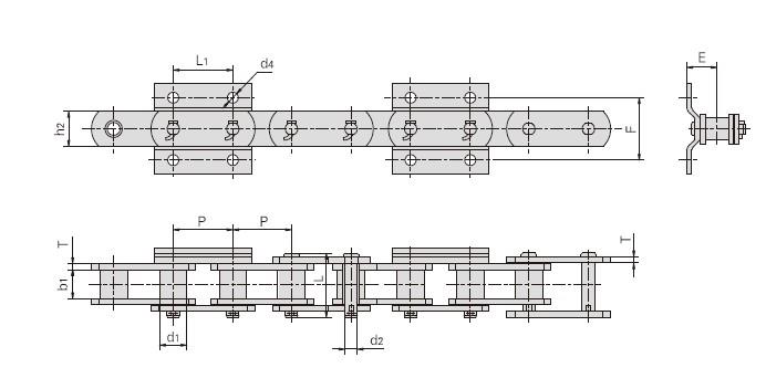 Conveyor chains for elevator