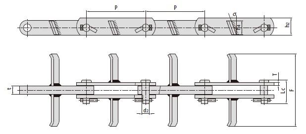 Scraper conveyor chains