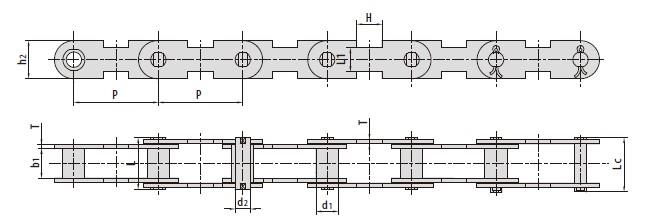 Conveyor chain with attachments-2