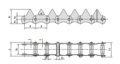 Rice harvester chains