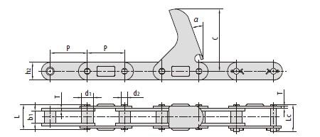 C type and CA type steel agricultural chain attachments-1