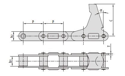 C type and CA type steel agricultural chain attachments-1