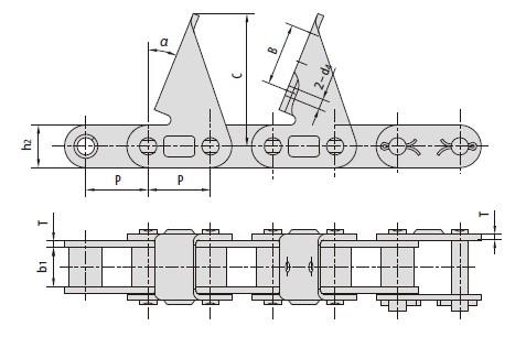 C type and CA type steel agricultural chain attachments-1