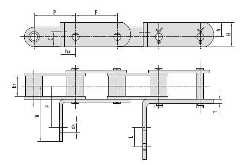 C type and CA type steel agricultural chain attachments-2