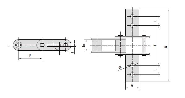 C type and CA type steel agricultural chain attachments-2