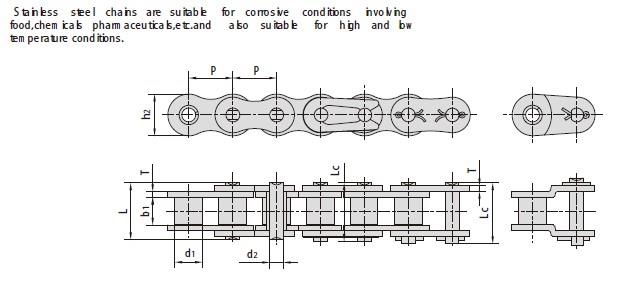 Stainless steel short pitch roller chains-1