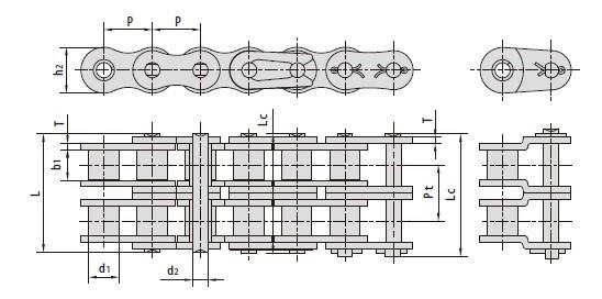 Stainless steel short pitch roller chains-1