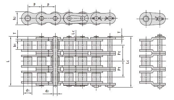 Stainless steel short pitch roller chains