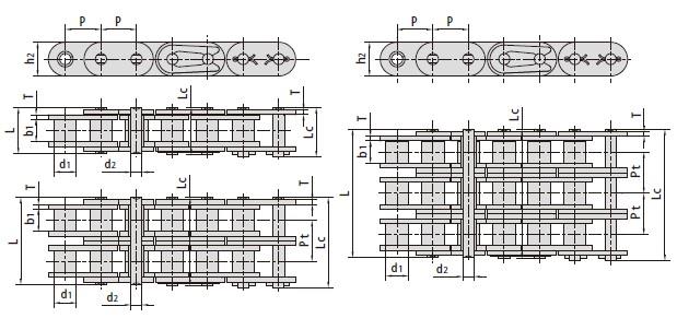 Stainless steel short pitch roller chain with straight side plate