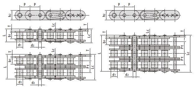 Stainless steel short pitch roller chain with straight side plate