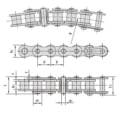 Stainless steel side bow roller chains