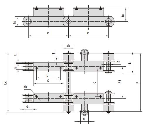 Conveyor chains for automobile production line