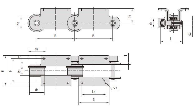 Conveyor chains for automobile production line