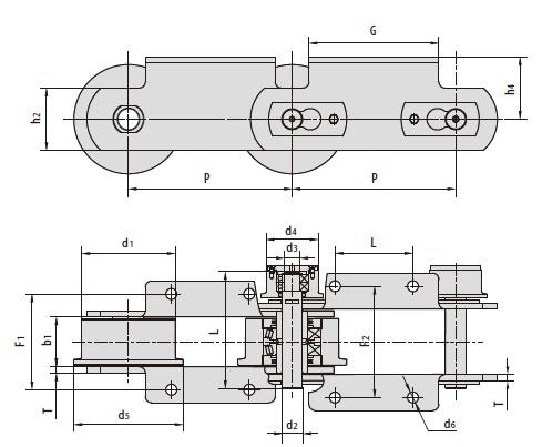 Conveyor chains for automobile production line