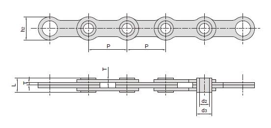 Hollow pin leaf chains