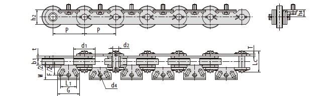 Bottle Washer Conveyor Chains P129A1F 1-P P125F87A2* P140F50A2 P173F1A2* P173F2A2*